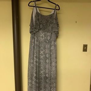 Patterned black and white maxi dress